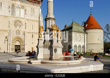 Croatia Zagreb Kaptol district cathedral square tower of ramparts Stock Photo