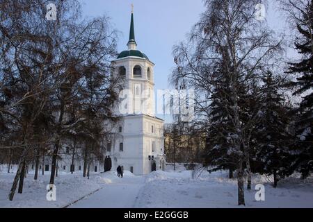 Russia Siberia Irkutsk city Spasskaya Church (Savior Not Made By Hands Of Christ) of 1706 Stock Photo