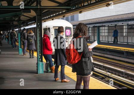 United States New York Queens district Court House Square station on line 7 of New York subway Stock Photo