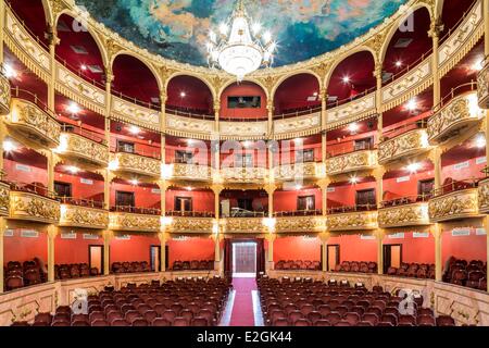 Panama Panama City Plaza Independencia historic district listed as World Heritage by UNESCO Casco Antiguo district Barrio San Felipe National Theatre designed by Italian architect Genaro Ruggieri and inaugurated in 1908 Stock Photo