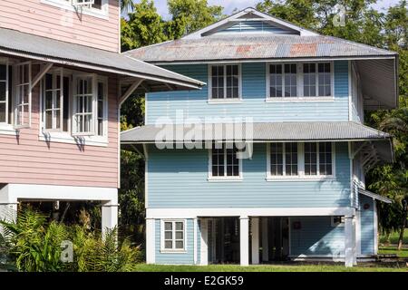 Panama Gamboa historic area wooden houses built between 1933 and 1943 to Americans who worked for Panama Canal Stock Photo