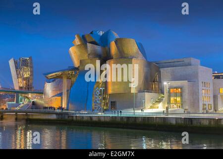 Spain Basque Country Region Vizcaya Province Bilbao Guggenheim Museum designed by Frank Gehry