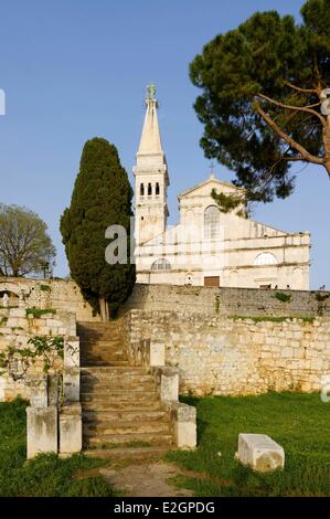 Croatia Istria Adriatic Coast Rovinj dominated by church of Saint Eufemia in baroque style Stock Photo