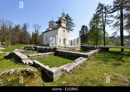 Montenegro Northern mountains Cetinje city Crnojevici monastery church of Nativity of Virgin Stock Photo