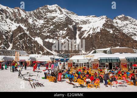France Hautes Pyrenees Piau Engaly ski resort Stock Photo