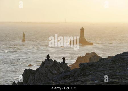 France Finistere Iroise Sea Plogoff Pointe du Raz La Vieille Lighthouse Stock Photo