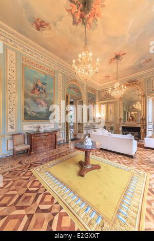 France Paris Rue de Grenelle Hotel de Rothelin Charolais 18th century Mansion Labour Ministry headquarters a reception room Stock Photo