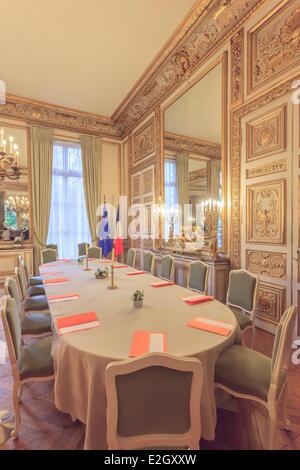 France Paris Rue de Grenelle Hotel de Rothelin Charolais 18th century Mansion Labour Ministry headquarters a reception room Stock Photo