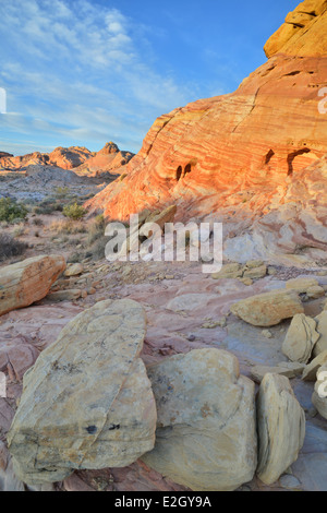 Colorful sandstone in Valley of Fire State Park north of Las Vegas in Nevada Stock Photo