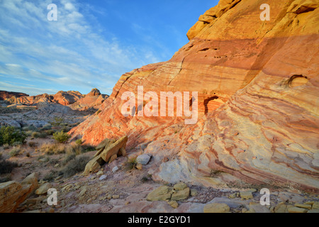 Colorful sandstone in Valley of Fire State Park north of Las Vegas in Nevada Stock Photo