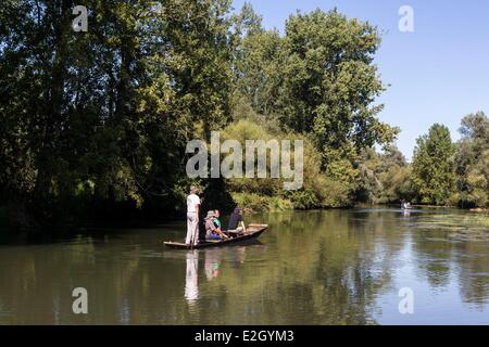 France Bas Rhin Fort Louis trip in a row boat on Moder river Stock Photo