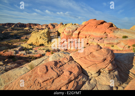 Colorful sandstone in Valley of Fire State Park north of Las Vegas in Nevada Stock Photo