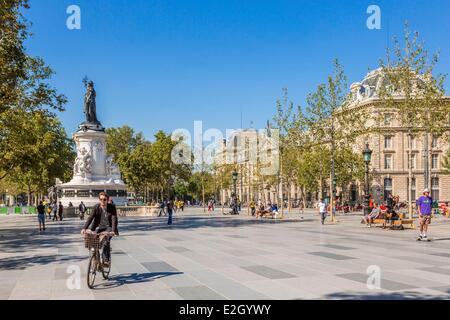 France Paris Place de la Republique square renovated in 2013 Stock Photo