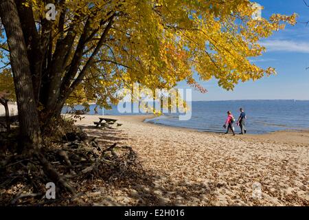 Canada Quebec province Laurentides Oka National Park beach on north shore of Lake Des Deux Montagnes Stock Photo