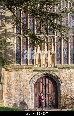 United Kingdom Warwickshire Stratford-upon-Avon 13th century Holy Trinity Gothic Church known for being place of baptism April 26th 1564 and burial April 25th 1616 of William Shakespeare Stock Photo