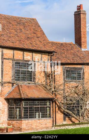 United Kingdom Warwickshire Stratford-upon-Avon home of Nash half-timbered house of 16th century Tudor style which was adjacent to New Place (house where Shakespeare lived 1597 until his death) Stock Photo