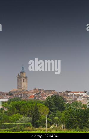 France Herault village of Caux Stock Photo