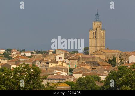 France Herault village of Caux Stock Photo