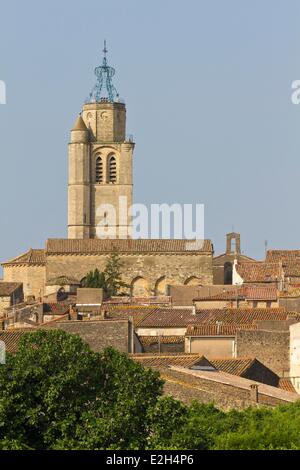 France Herault village of Caux Stock Photo