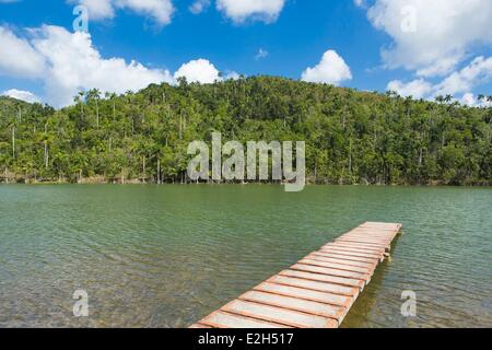 Cuba Pinar del Rio province Las Terrazas lake and pontoon Stock Photo