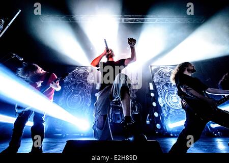 Toronto, Ontario, Canada. 19th June, 2014. Lead singer of Swedish extreme metal band Meshuggah JENS KIDMAN performs live at Sound Academy in Toronto. Credit:  Igor Vidyashev/ZUMAPRESS.com/Alamy Live News Stock Photo