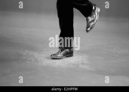 Person tap dancing, low section Stock Photo
