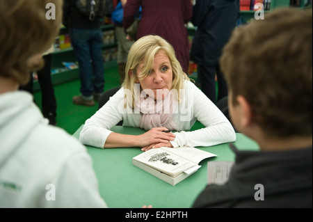Children's fiction author and novelist Lucy Hawking, daughter of Stephen Hawking, book signing at Hay Festival 2014 ©Jeff Morgan Stock Photo
