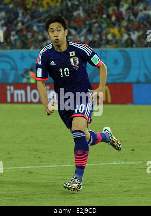 Natal, Brazil. 19th June, 2014. World Cup finals 2014. Group C stage match Japan versus Greece. Kagawa Credit:  Action Plus Sports/Alamy Live News Stock Photo