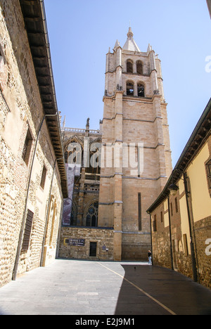 León, Spain León's gothic Cathedral, also called The House of Light or the Pulchra Leonina Stock Photo