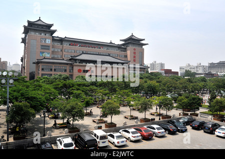 aerial view on square Xi'An China Stock Photo