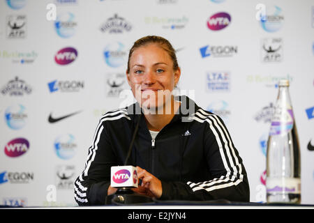 Eastbourne, UK. 20th June, 2014. Aegon International Eastbourne Angelique Kerber (GER) at the press conference after she defeated Caroline Wozniacki (DEN) in Women Semifinals at Devonshire Park. Credit:  Action Plus Sports/Alamy Live News Stock Photo