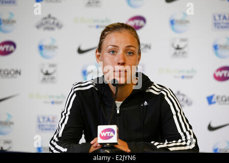 Eastbourne, UK. 20th June, 2014. Aegon International Eastbourne Angelique Kerber (GER) at the press conference after she defeated Caroline Wozniacki (DEN) in Women Semifinals at Devonshire Park. Credit:  Action Plus Sports/Alamy Live News Stock Photo