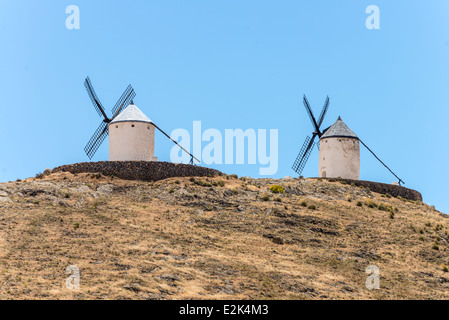 Traditional windmill, in the La Mancha area of Spain. Stock Photo
