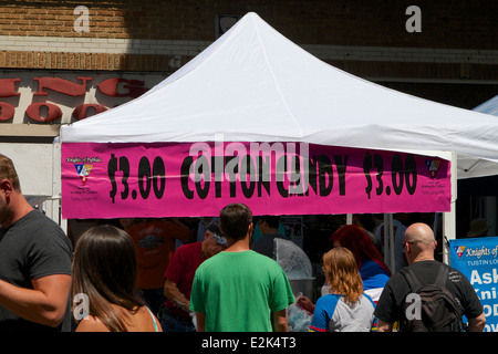 Cotton candy being sold at a street fair vendors stand in Tustin California Stock Photo