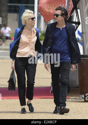 Katja Eichinger and her new boyfriend Anthony James walking along the harbour in Cannes during the 66th Film Festival.  Where: C Stock Photo