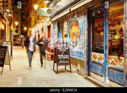 Downtown restaurants and tapas bars. Madrid. Spain Stock Photo
