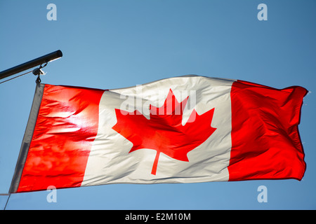Canadian Flag in the wind Stock Photo