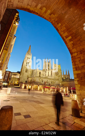 Cathedral of Saint Mary of Burgos. San Fernando square. Castile and Leon. Spain Stock Photo