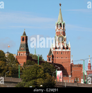 Beautiful view from the Moscow Kremlin Kremlin clock tower Stock Photo