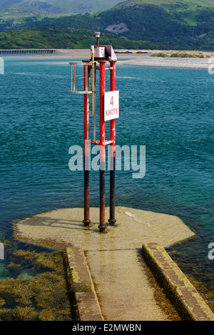 Harbour Marker Barmouth Harbour Gwynedd Wales UK Stock Photo