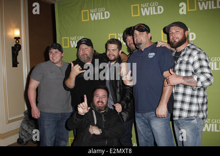 National Geographic Channels TCA party at the Langham Hotel in Pasadena, California  Featuring: Alpha Dogs cast: K C Licklider,K Stock Photo