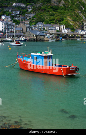 Red Fishing Boat Barmouth Harbour Barmouth Gwynedd Wales UK Stock Photo