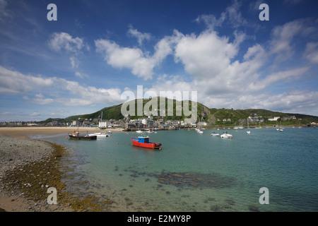 Red Fishing Boat Barmouth Harbour Barmouth Gwynedd Wales UK Stock Photo