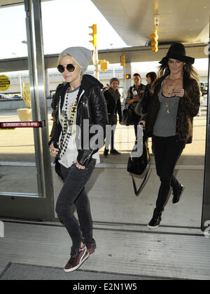 Ashlee Simpson arrives at John F. Kennedy International Airport (JFK)  Featuring: Ashlee Simpson Where: New York City, New York, United States When: 07 Jan 2013ENN.com Stock Photo