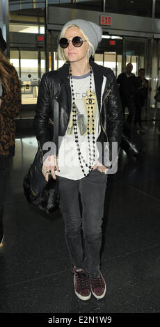 Ashlee Simpson arrives at John F. Kennedy International Airport (JFK)  Featuring: Ashlee Simpson Where: New York City, New York, United States When: 07 Jan 2013 Stock Photo