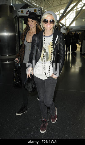 Ashlee Simpson arrives at John F. Kennedy International Airport (JFK)  Featuring: Ashlee Simpson Where: New York City, New York, United States When: 07 Jan 2013 Stock Photo