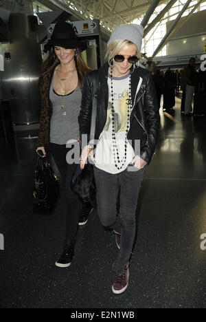 Ashlee Simpson arrives at John F. Kennedy International Airport (JFK)  Featuring: Ashlee Simpson Where: New York City, New York, United States When: 07 Jan 2013 Stock Photo