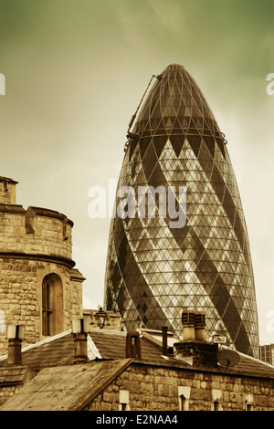 Group of financial district office buildings Stock Photo