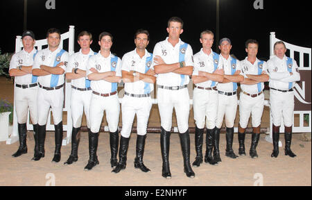 Nespresso 5th Annual Battle of The Sexes during the 2013 FTI Consulting Winter Equestrian Festival at the Palm Beach International Equestrian Center  Featuring: Gentlemen's Team Where: Wellingtion, , Florida , United States When: 12 Jan 2013 Stock Photo