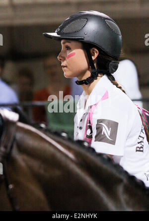 Nespresso 5th Annual Battle of The Sexes during the 2013 FTI Consulting Winter Equestrian Festival at the Palm Beach International Equestrian Center  Featuring: Georgina Bloomberg Where: Wellingtion, , Florida , United States When: 12 Jan 2013 Stock Photo